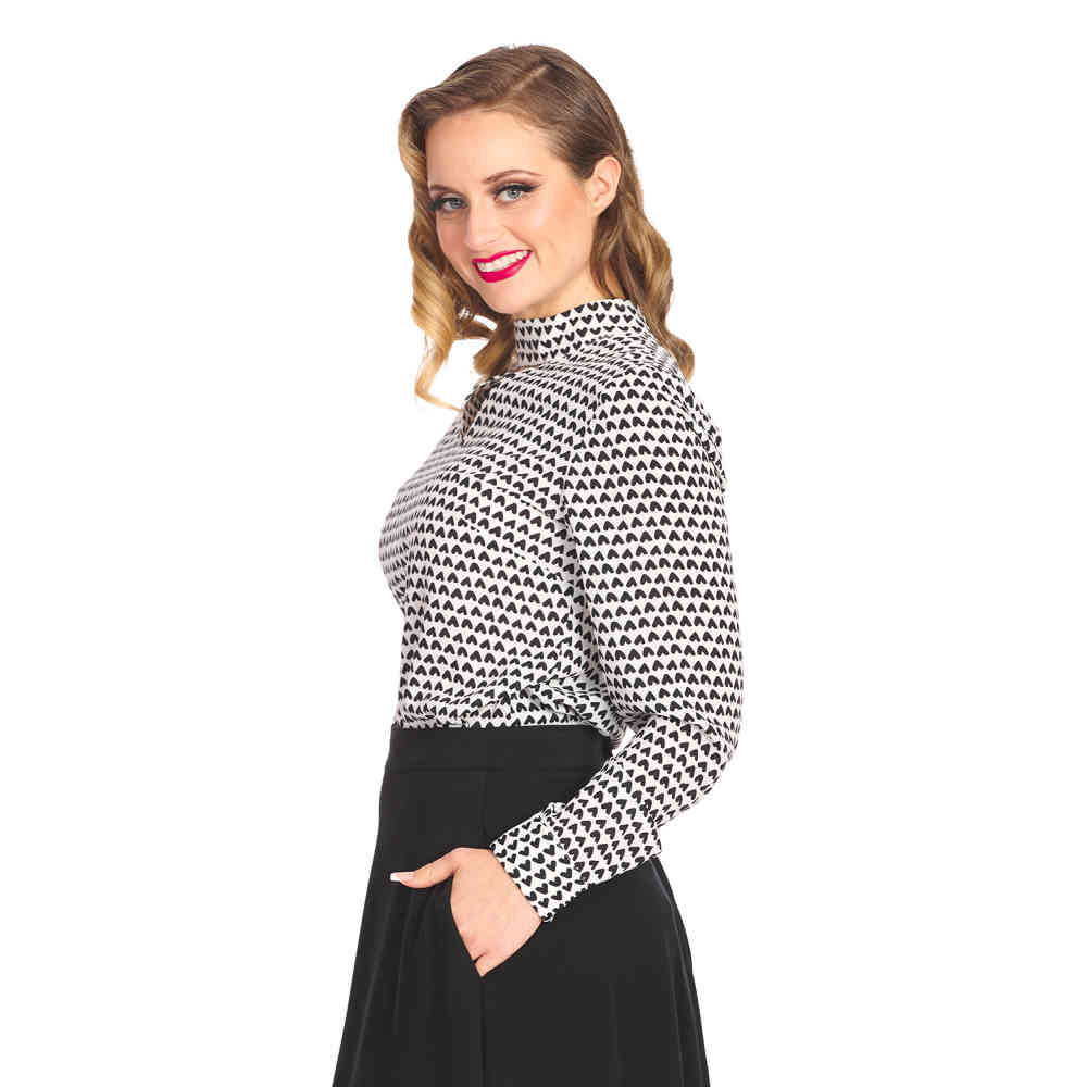 Banned - Queen Of Hearts Longsleeve top - White